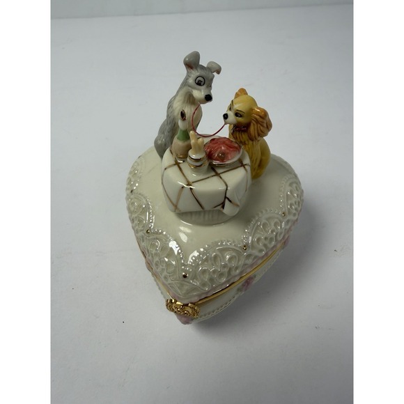 Lenox Jewelry - Lenox Disney US Postal Service Lady and Tramp Romance Treasure Trinket Box